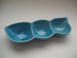 Plate Arita Ware Japanese pottery Sky blue Bean shape Three partition plate - Bild 1 von 4
