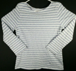 Pendleton Women's Top Blue Striped Pullover Long Sleeve T-shirt Size Large - Picture 1 of 7