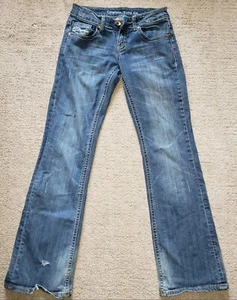 Cowgirl Tuff Co. Denim Jeans Embellished Pockets Dark Wash Women's Size 25 x 33 - Picture 1 of 19