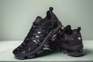 New Nike Air Vapormax TN Plus Triple Black comfortable men's shoes Free Shipping - Picture 1 of 6