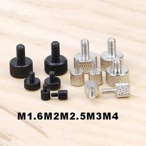 Carbon Steel M1.6 M2 M2.5 M3 M4 M5 Knurled Thumb Screws Hand Grip Knob Bolts - Picture 1 of 10