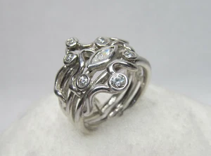 Anillo macizo de plata de ley 925 de circonita - Imagen 1 de 3