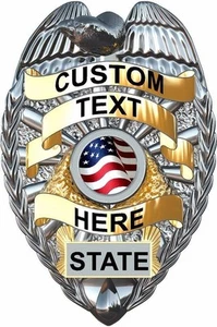 Custom Police badge vinyl graphic decal for squad car set of 2 - Picture 1 of 1