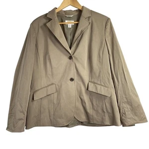Talbots Blazer Jacket Women Sz 16 Brown Tan Long Sleeve Career Office Corpcore - Picture 1 of 9