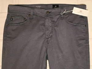 NWT AG Adriano Goldschmied Blue Pants Men 36x32 Everett Slim Straight Sueded USA - Picture 1 of 13