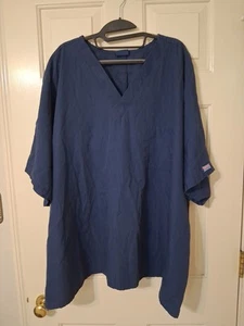 Cherokee Unisex SZ 6XL V-Neck Scrub Top 1 pocket, Navy Blue - Picture 1 of 7