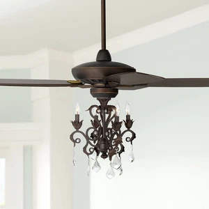 52" Casa Journey Oil-Rubbed Bronze Crystal LED Ceiling Fan - Picture 1 of 4