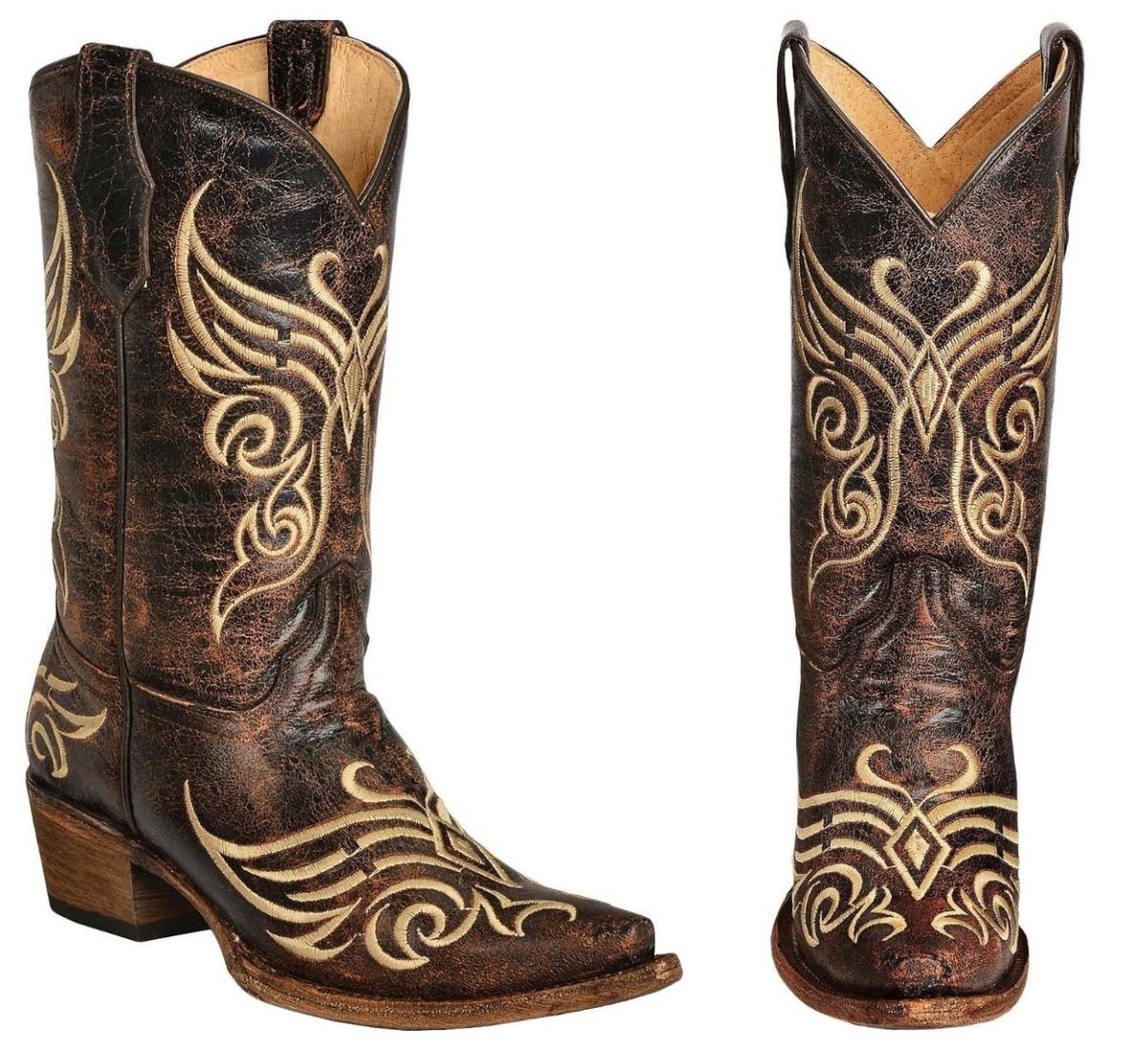 Botas De Vaquero Para Mujer - Botines De Cuero Sintético, Tacón Bajo, Cómodas Para Invierno Y Otoño
