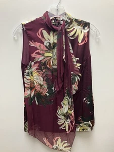 Erdem Pergamon Seide Satin Bernie drapiertes Top Neu mit Etikett | US Größe 2 | Burgund - Bild 1 von 20