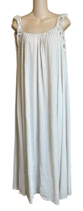 Vintage Lucie Ann blau seidig weich Nylon Maxi langes Nachthemd Dessous Gr. S/M - Bild 1 von 8