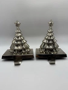 Albero di Natale Argento 2 Porta Calze Alto 6” Pesante Set Coppia Set - Foto 1 di 10