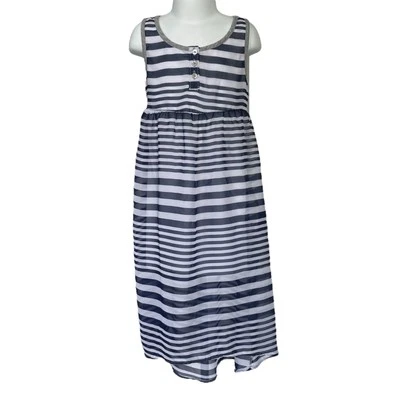 Maxi vestido sin mangas gris corbata gris Cherokee azul marino blanco alto-bajo XS 4/5 para niñas Foto 1 de 3