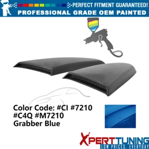 Fits 15-23 Ford Mustang R Style PU Window Louver Cover Painted #CI Grabber Blue - Picture 1 of 3