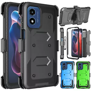 For Motorola Moto G Power 5G 2024 Case with Screen Protector Belt Clip Cover - Picture 1 of 36