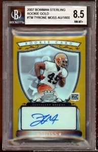 Tyrone Moss Rookie 2007 Bowman Sterling Gold Rookie Autographs #TM BGS 8.5 - Picture 1 of 2