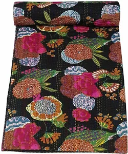 Indische Handarbeit Kantha Vintage Quilt Gudari Überwurf Baumwolle Tagesdecke Decke - Bild 1 von 3