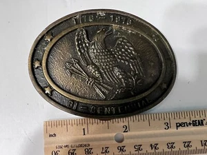 Vintage 1976 Bronze USA Great Seal Eagle Bi-Centennial Belt Buckle - Picture 1 of 3