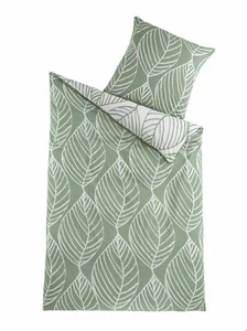 Bettwäsche Renforce Blätter 135x200 + 80x80 cm Baumwolle Legolas Grün - Bild 1 von 1