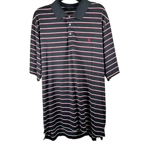 Ralph Lauren Polo Golf Men’s Sz L Black, White, Red Striped Short Sleeve Shirt - Picture 1 of 7