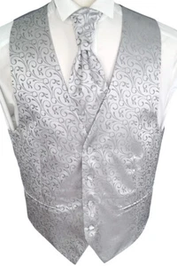 Hochzeitsweste mit Plastron, Einstecktuch und Krawatte, 4-tlg. Modell Nr. 30.3 - Picture 1 of 6
