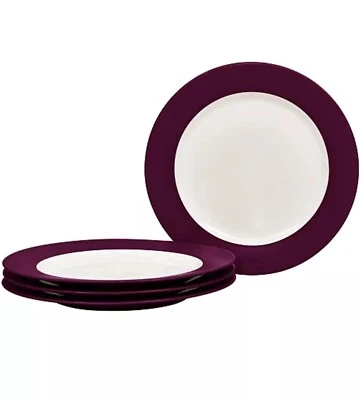 NORITAKE COLORWAVE COLLECTION 4pc SET SALAD/ACCENT PLATE 8.25” BURGUNDY 5109 NIP - Image 1 of 4