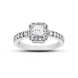 1.71ct G VS1 Princess Natural Certified Diamonds Platinum Halo Engagement Ring - Picture 1 of 6
