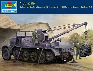 Trumpeter 09576 1:35 Schwerer Zugkraftwagen 18 t With 6 t Billstein-Crane Sd.Kfz - Picture 1 of 18