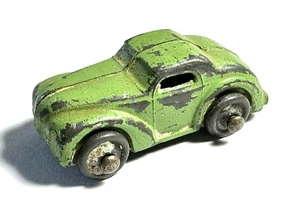 Vintage Die Cast Toy Car - Painted Lime Green - Wheels on Axles 1.5" T x .5" W - Picture 1 of 3