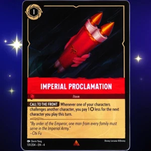 Proclamación Imperial - Raro - Juego de cartas coleccionables Disney Lorcana Ursula's Return #131/204 - Imagen 1 de 3