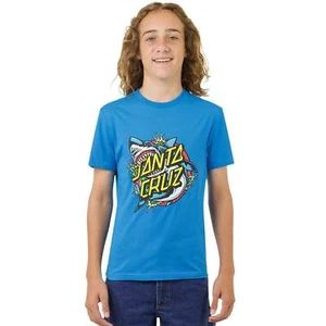 Santa Cruz Shark Dot Front T-Shirt Turquoise - Picture 1 of 8