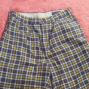 Daniel Cremieux Sz 33 Plaid Shorts Zip Fly Pleated Front 4 Pockets 100% Cotton - Foto 1 di 4