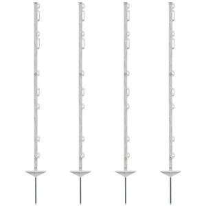 40xWeidezaunpfähle 125cm Kunststoffpfähle Weidezaunpfahl Elektrozaunpfahl Weiß - Bild 1 von 3