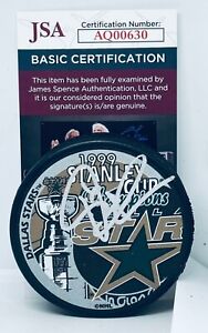 Pat Verbeek signed Dallas Stars 1999 Stanley Cup Champs Puck autographed JSA