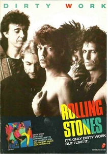 1986 The Rolling Stones "Dirty Work" Album Release Music Industry Reprint Ad - Picture 1 of 1