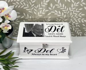 Part Ashes casket Urn Handmade Personalised Lock & photo Memory box - Picture 1 of 13