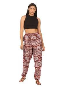 Eco-Friendly Elephant Balloon Harem Pants, Waist Size 26 to 36 Inches - Picture 1 of 39