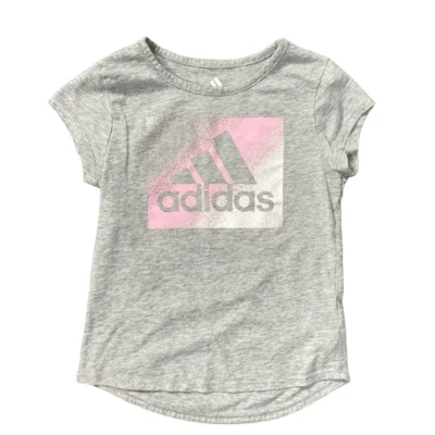 Camiseta Adidas Niña Rosa Blanco Logo Manga Corta Gris Talla 6X Foto 1 de 4