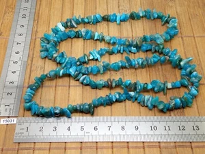 Collier baroque chips APATITE BLEUE de qualité 90cm pierre naturelle reiki - Picture 1 of 3