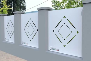 PANNELLO PER RECINZIONE IN FERRO LAMIERA LASTRA PANTOGRAFATA MODERNA TAGLIOLASER - Foto 1 di 5