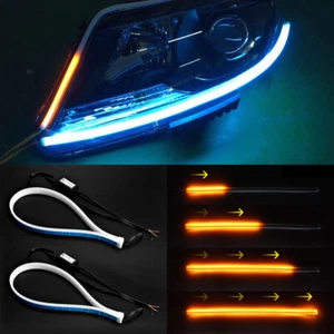 2x Car Accessories Soft Tube LED Strip Daytime Running Lights Turn Signal Lamp - Picture 1 of 12