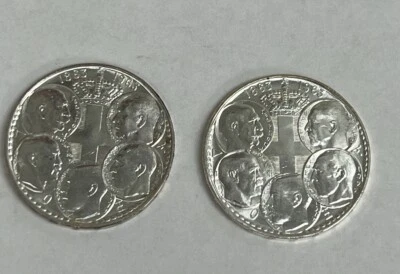 Moneda de plata griega 1963, 30 dracmas, reyes de Grecia BU lote de 2 Foto 1 de 4