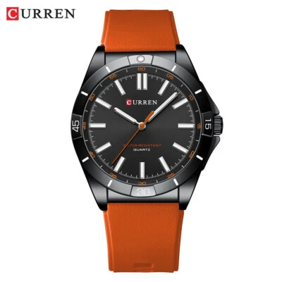 CURREN Men Quartz Watch Fashion Sport Wristwatch For Boys Men Silicone Watches - Image 1 of 4
