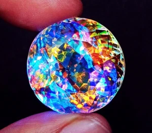 Mystic Quartz 59.50 Ct Certified Round Shape Loose Gemstone With Free Gift - Picture 1 of 8