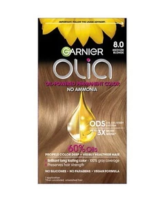 Garnier Olia Oil Powered Permanent Hair Color, ( 8.0 Medium Blonde ) - Picture 1 of 2