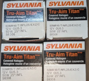 4-Pack 50MR16/T/NFL25/C 58308 Sylvania Titan 50W 12V 25D NFL Germany 4000hrs - Picture 1 of 4