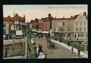 Somerset BRIDGWATER Bridge Fore St  Charlton Beers 1909 PPC by Valentine - Picture 1 of 2