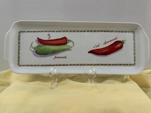 NEW PHILIPPE DESHOULIERES LIMOGES Piment Serving Dish Tray Platter Pepper Cheese - Picture 1 of 7