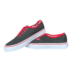 Vans Off The Wall Black & Red Lace Up Low Shoe Sneaker Women's US 7 No Laces - Picture 1 of 8