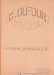 Dufour Faston 61, Universal Milling Machine, Instructions and Parts Manual 1971 - Picture 1 of 1