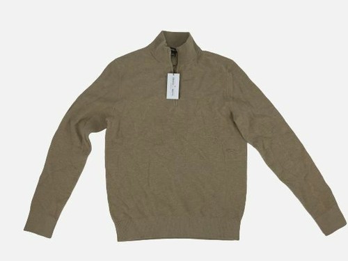 Maglione felpa pullover Michael Kors uomo beige 1 4 zip testurizzato taglia M $98